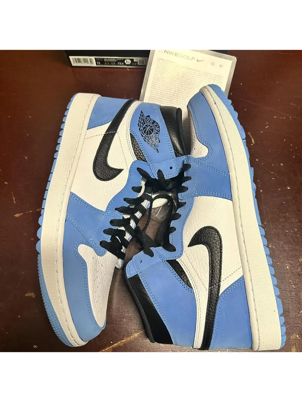 Nike Air Jordan 1 High G sz12 University Blue/White golf tiger DQ0660 400